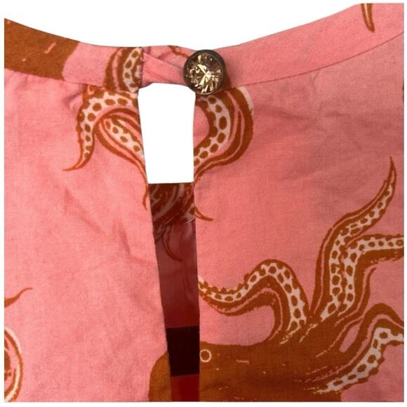 VTG Pink and Brown Octopus Print Women's Top - M - Picture 4 of 4